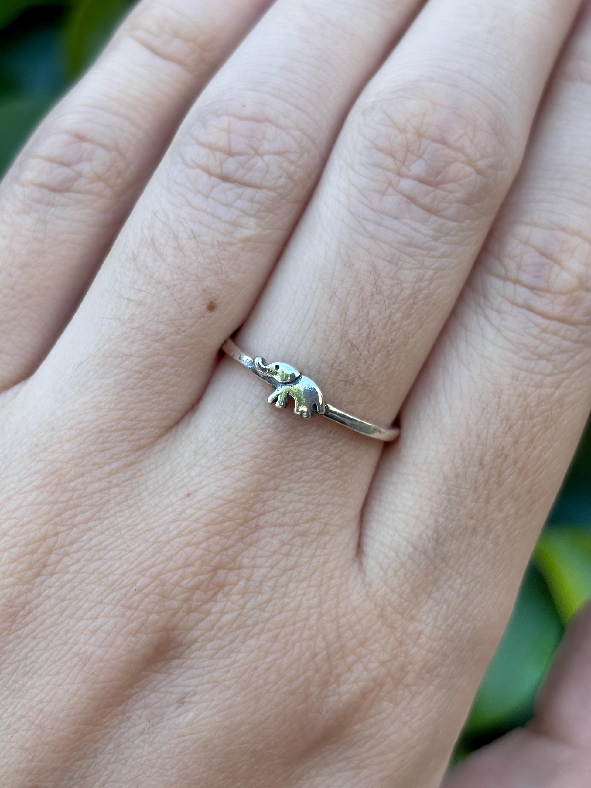 Tiny Elephant Ring 925 Sterling Silver, Dainty Animal Ring, Minimalist Elephant Jewelry, Cute Everyday Ring, Gift for Elephant Lover