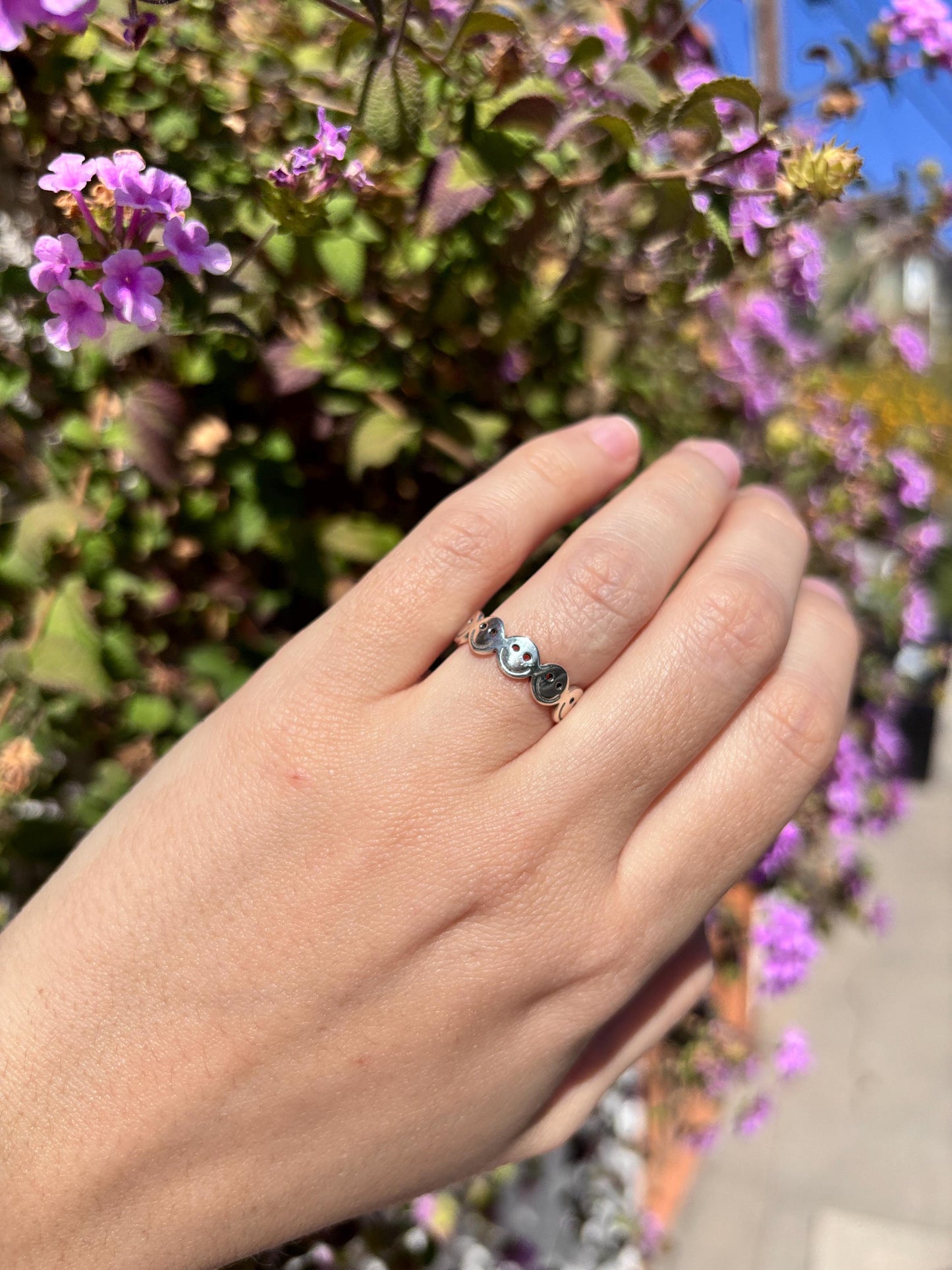 Smiley Face Ring 925 Sterling Silver, Y2K Happy Face Band, Emoji Ring, Cute Gen Z Jewelry, Trendy Stacking Ring Gift for Her