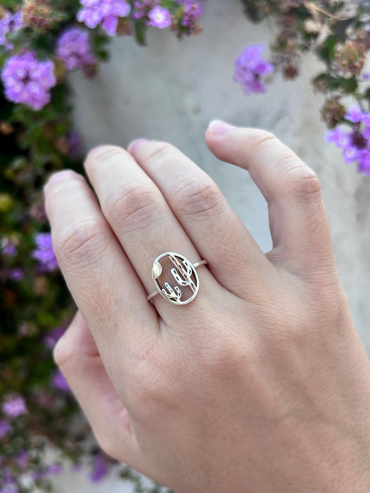 Cactus Ring, Sterling Silver Desert Ring, Southwest Jewelry, Arizona Cactus Ring, Nature Inspired Ring, Minimalist Silver Ring, Gift for Her