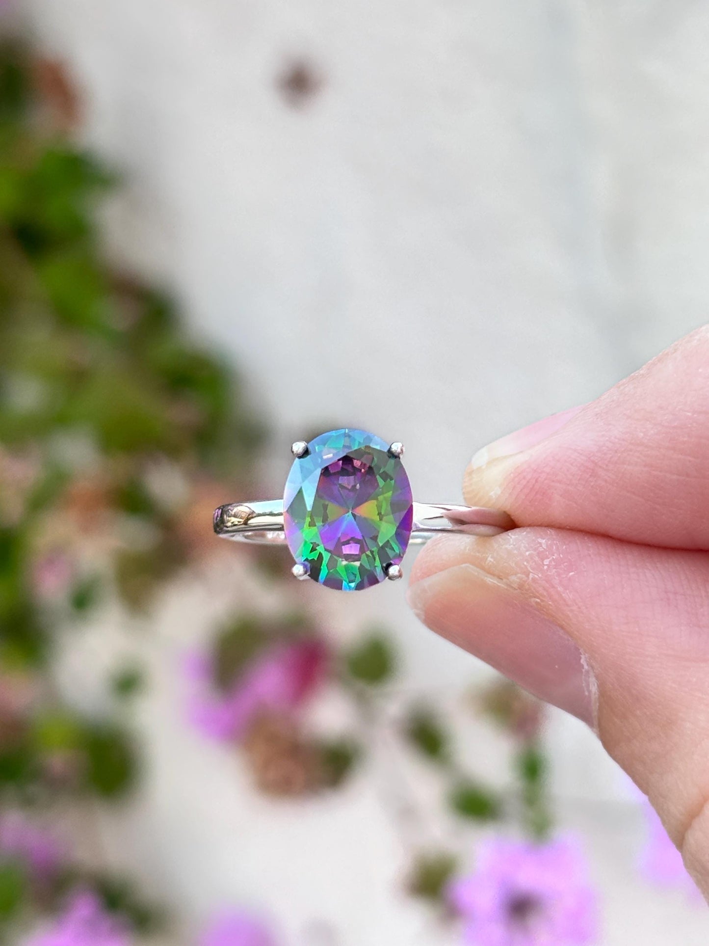 Mystic Topaz Ring 925 Sterling Silver, Rainbow Topaz Ring, Celestial Ring, Galaxy Ring, Color Changing Stone Ring, Gift for Her