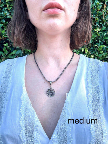 925 Sterling Silver Handmade Pentacle Pendant, Pentagram Necklace, Wiccan Jewelry, Pagan Protection Symbol, Occult Necklace, Witchcraft Gift