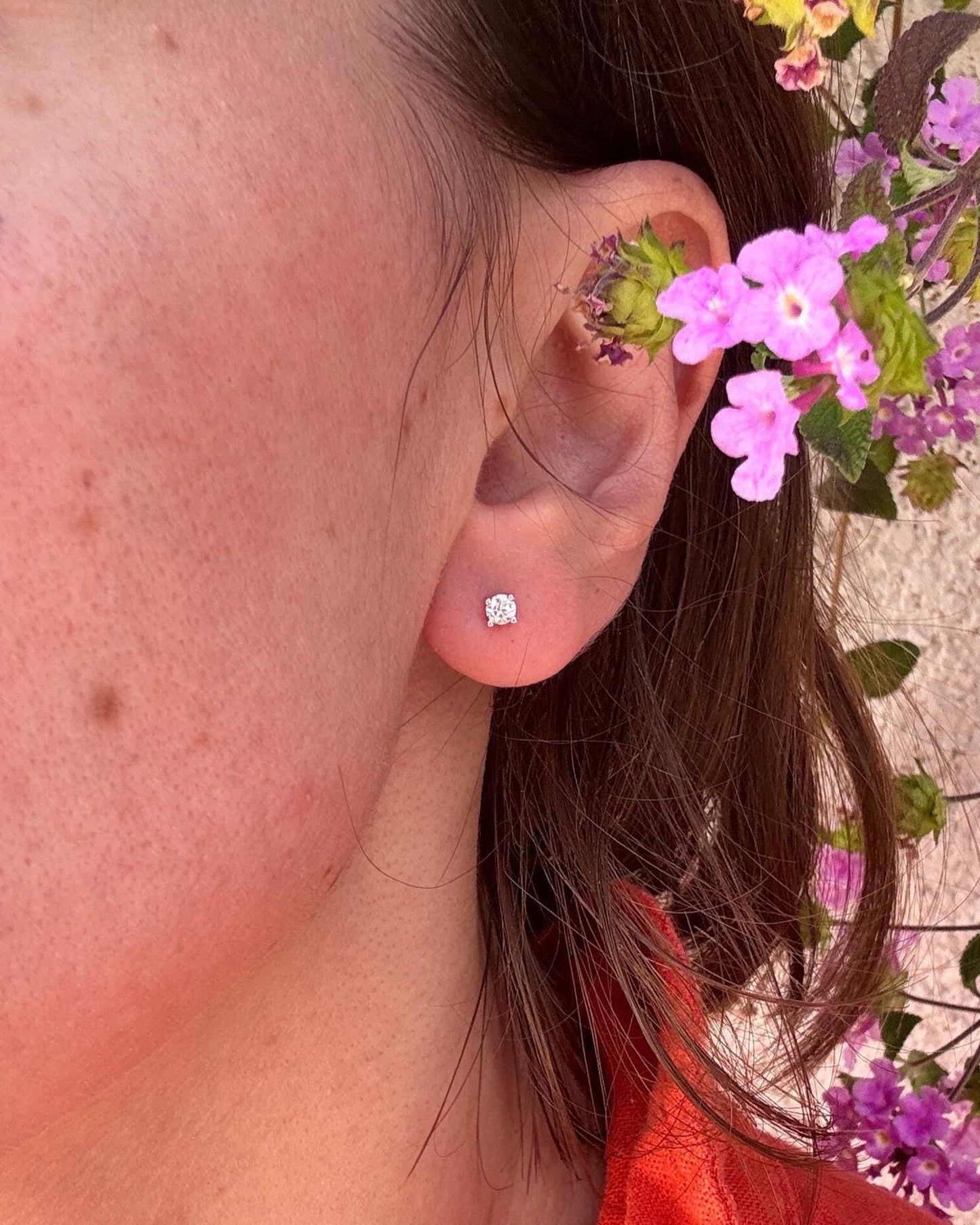 0.24ct Lab Grown Diamond Stud Earrings, 925 Sterling Silver Screw Back Studs, Minimalist Everyday Earrings, Gift for Her