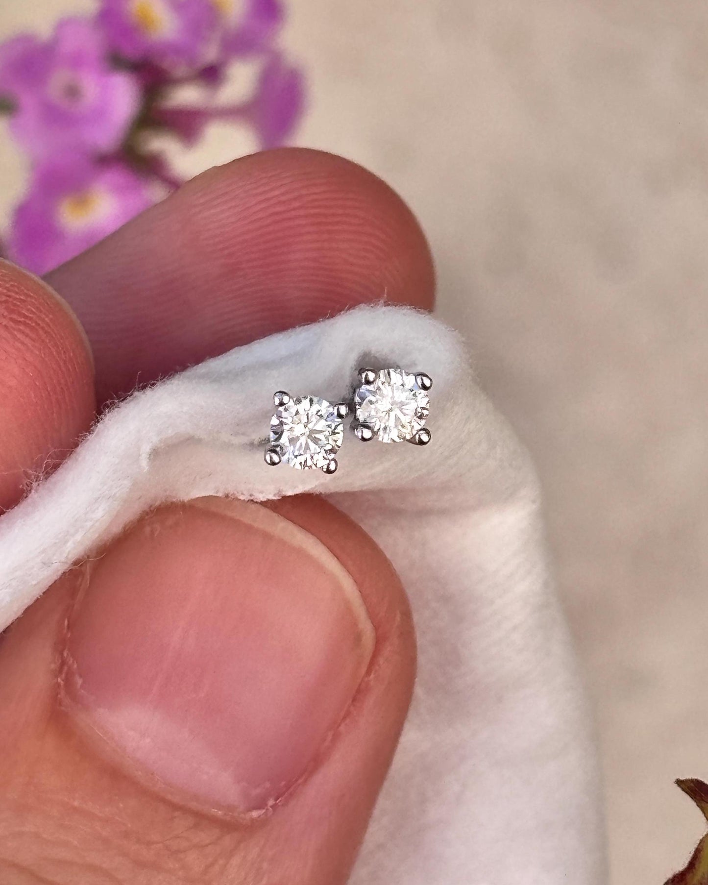 0.24ct Lab Grown Diamond Stud Earrings, 925 Sterling Silver Screw Back Studs, Minimalist Everyday Earrings, Gift for Her