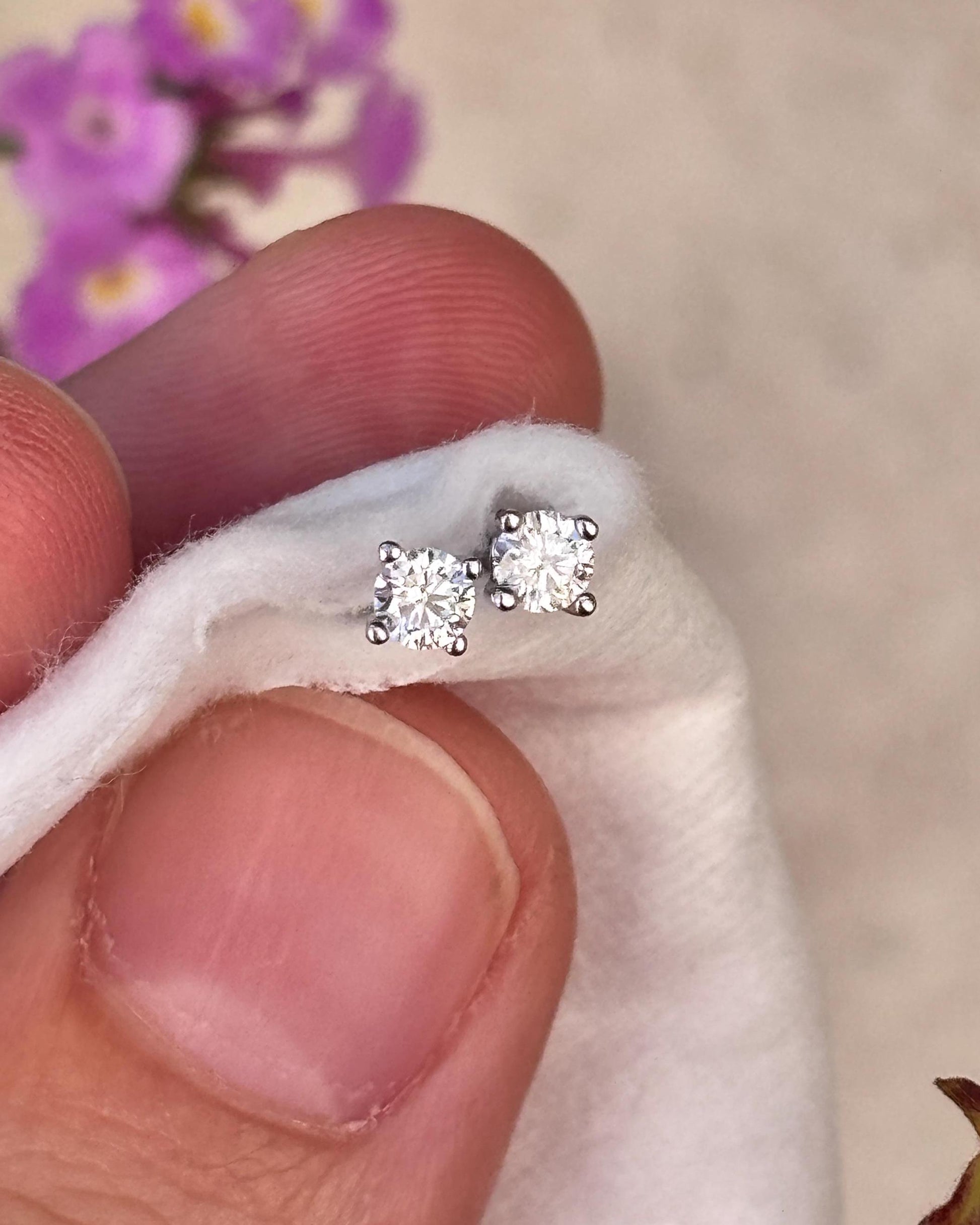 0.24ct Lab Grown Diamond Stud Earrings, 925 Sterling Silver Screw Back Studs, Minimalist Everyday Earrings, Gift for Her