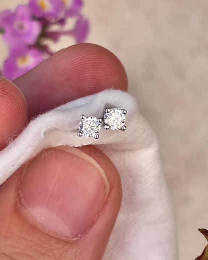 0.24ct Lab Grown Diamond Stud Earrings, 925 Sterling Silver Screw Back Studs, Minimalist Everyday Earrings, Gift for Her