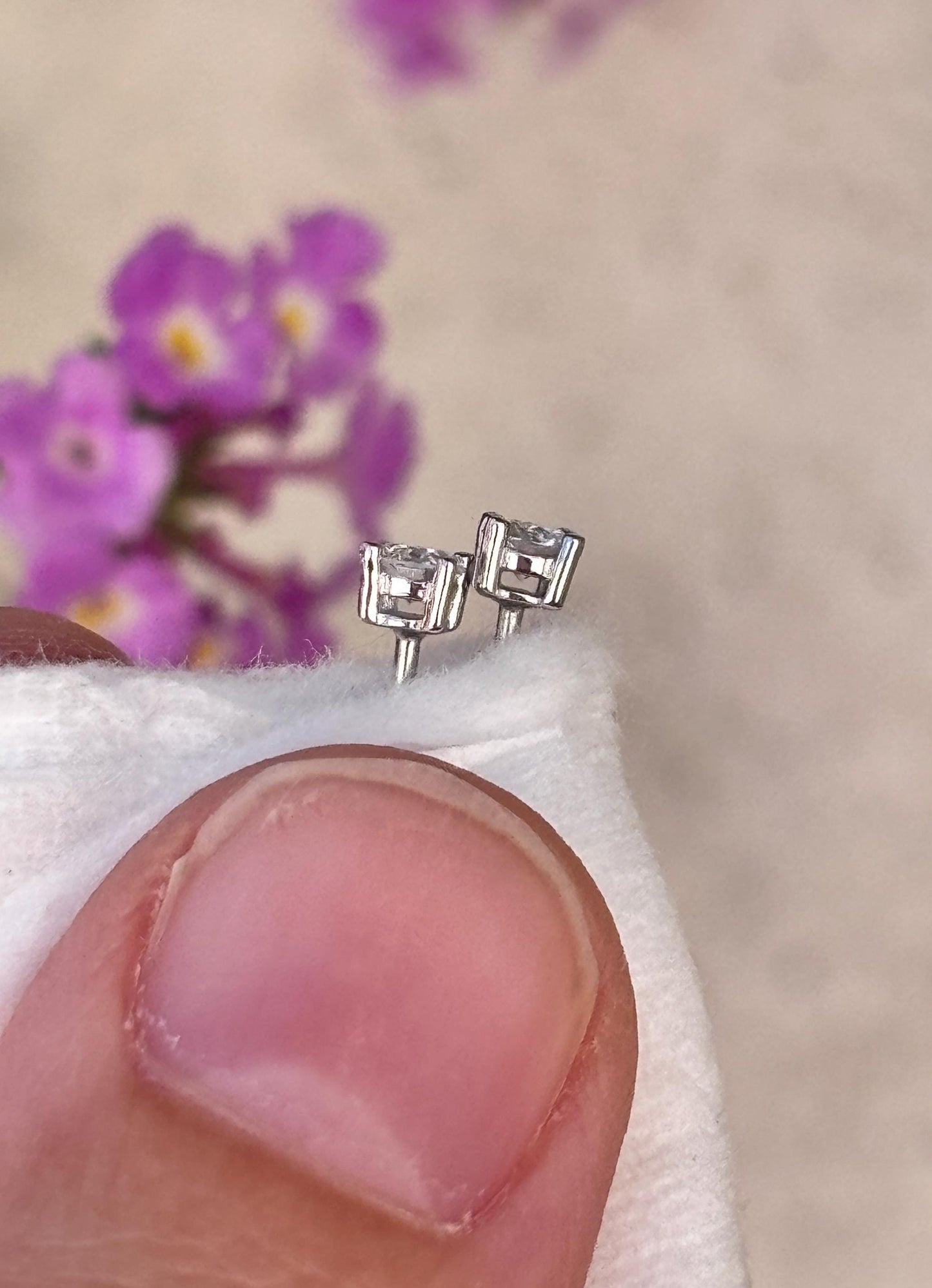 0.24ct Lab Grown Diamond Stud Earrings, 925 Sterling Silver Screw Back Studs, Minimalist Everyday Earrings, Gift for Her