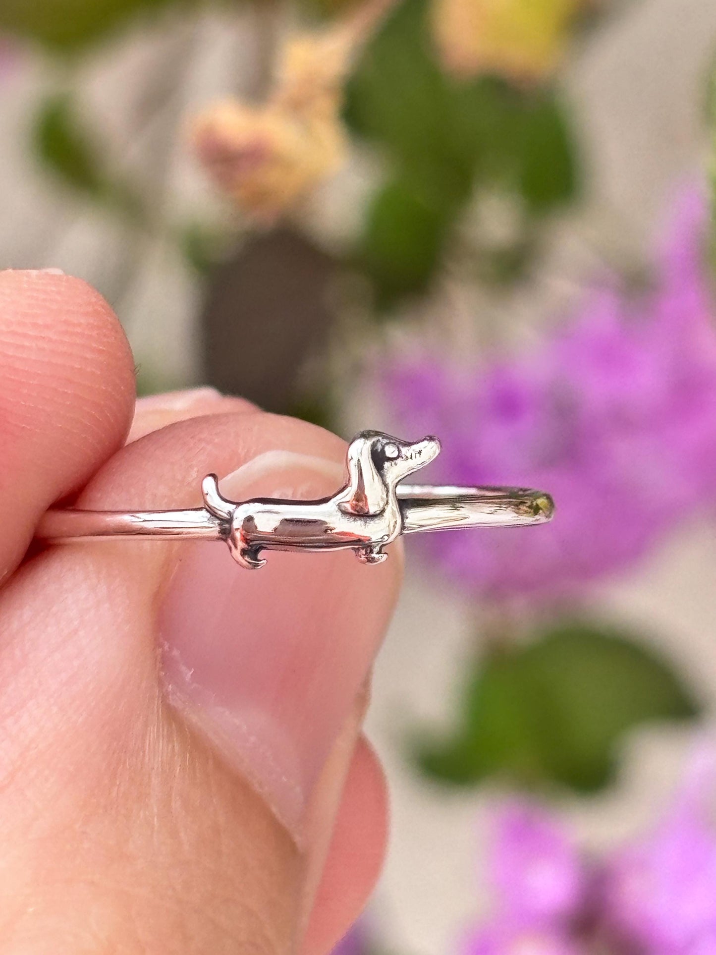 Dachshund Ring, Wiener Dog Ring, Sterling Silver Dog Lover Ring, Minimalist Pet Jewelry, Doxie Ring, Gift for Dog Mom