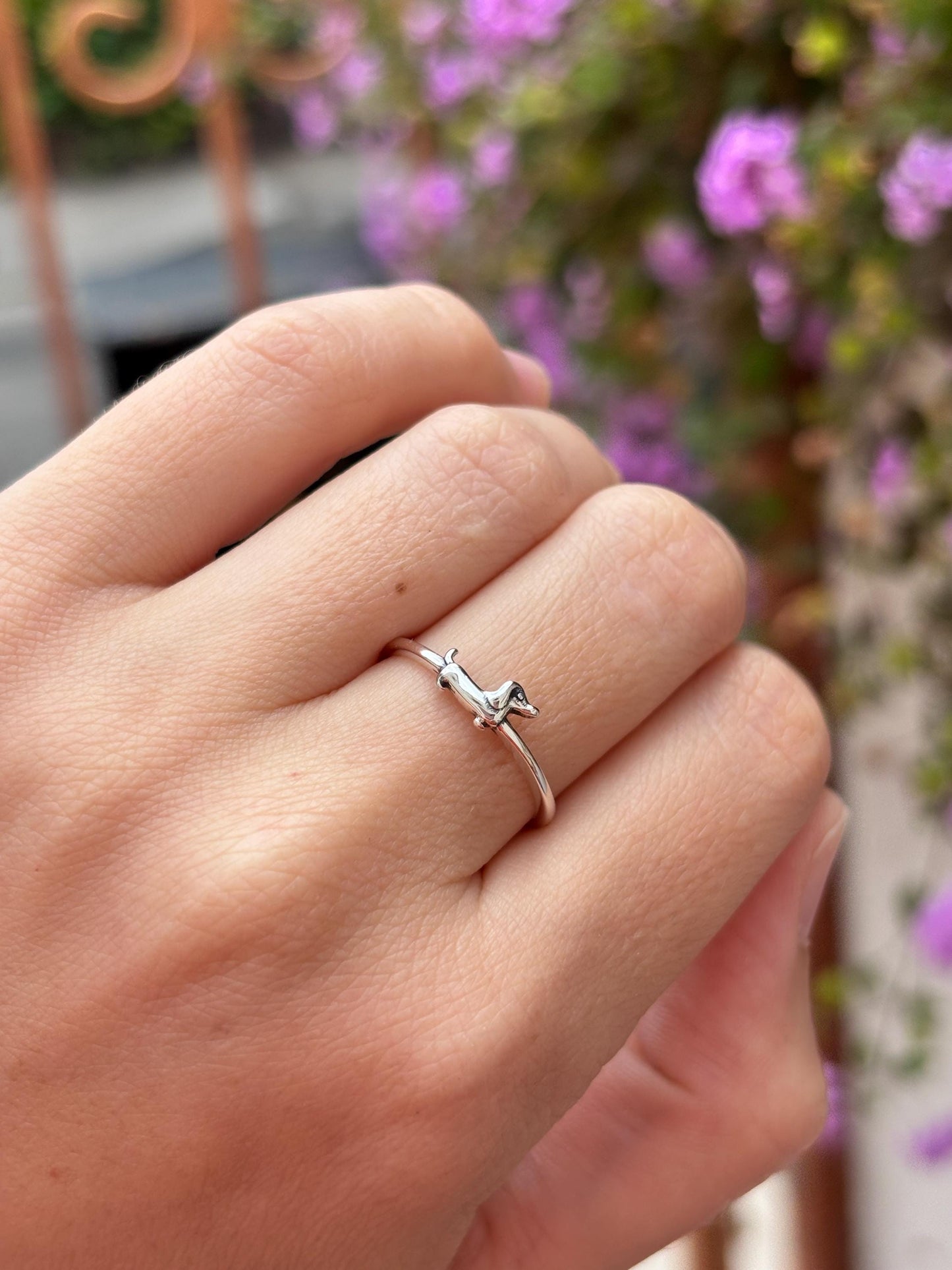 Dachshund Ring, Wiener Dog Ring, Sterling Silver Dog Lover Ring, Minimalist Pet Jewelry, Doxie Ring, Gift for Dog Mom