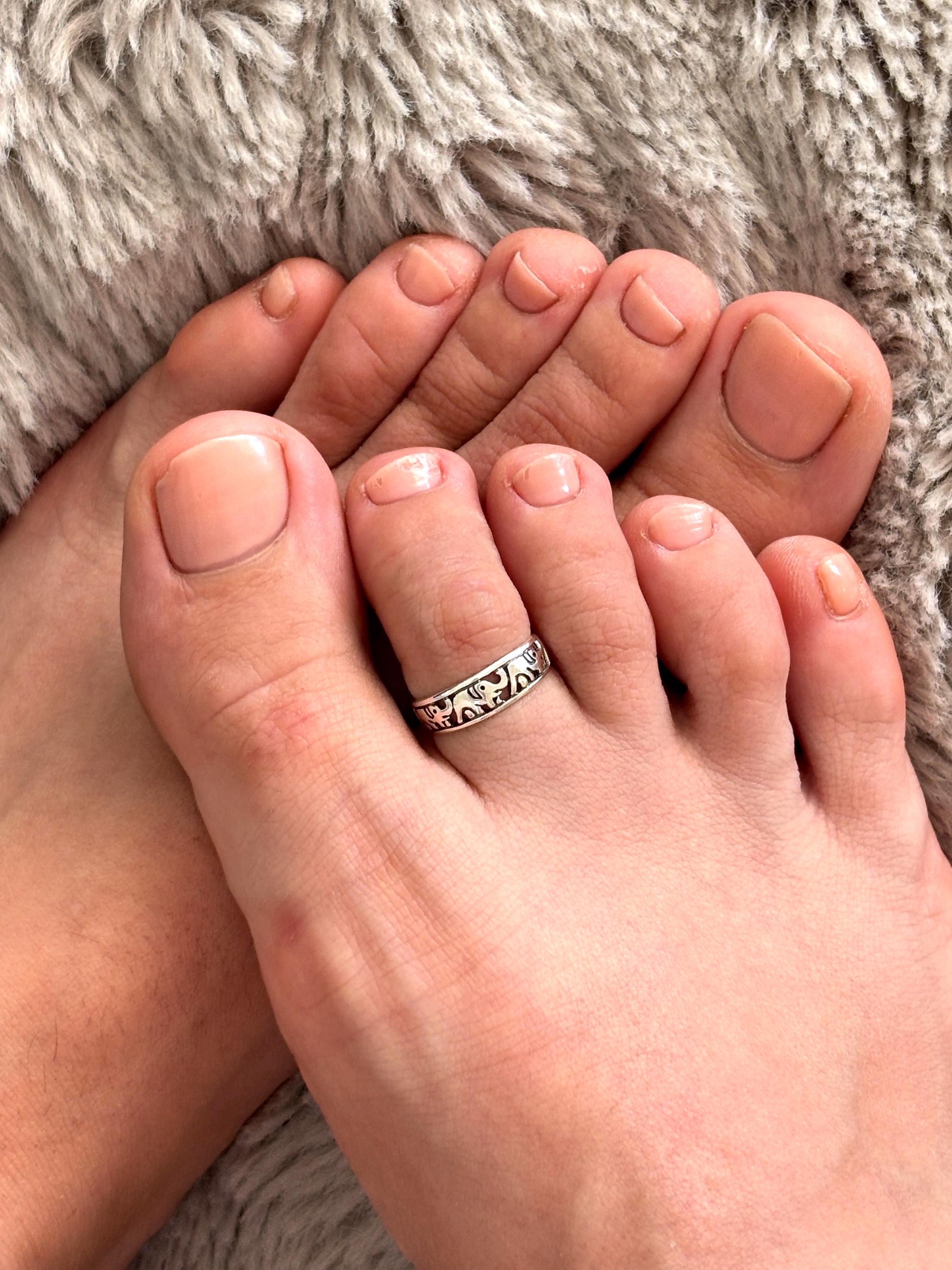 Sterling Silver Elephant Toe Ring, Adjustable 925 Silver Toe Ring, Lucky Elephant Toe Band, Boho Beach Jewelry, Minimalist Summer Ring