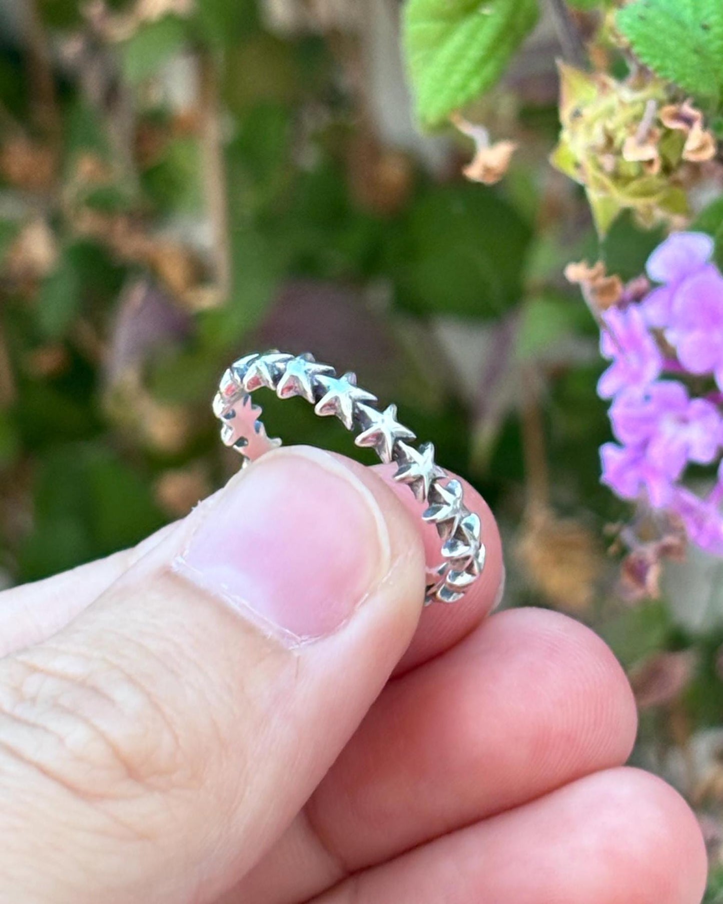Sterling Silver Star Ring, Celestial Band Ring, 925 Silver Star Stack Ring, Minimalist Star Jewelry, Cosmic Ring, Gift for Her