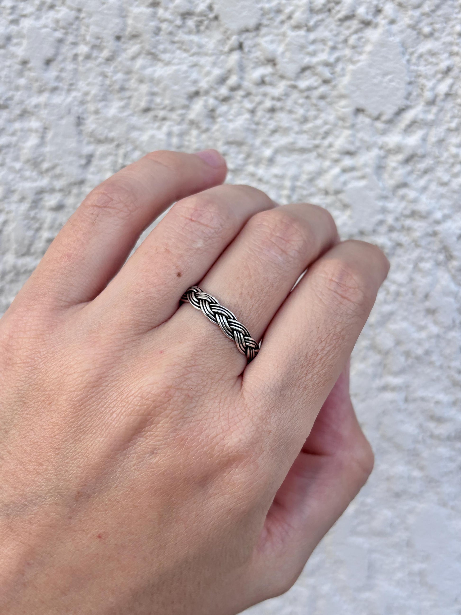 Sterling Silver Celtic Knot Ring, Infinity Band Ring, Viking Knot Ring, Trinity Knot Ring, Braided Ring, Minimalist Band