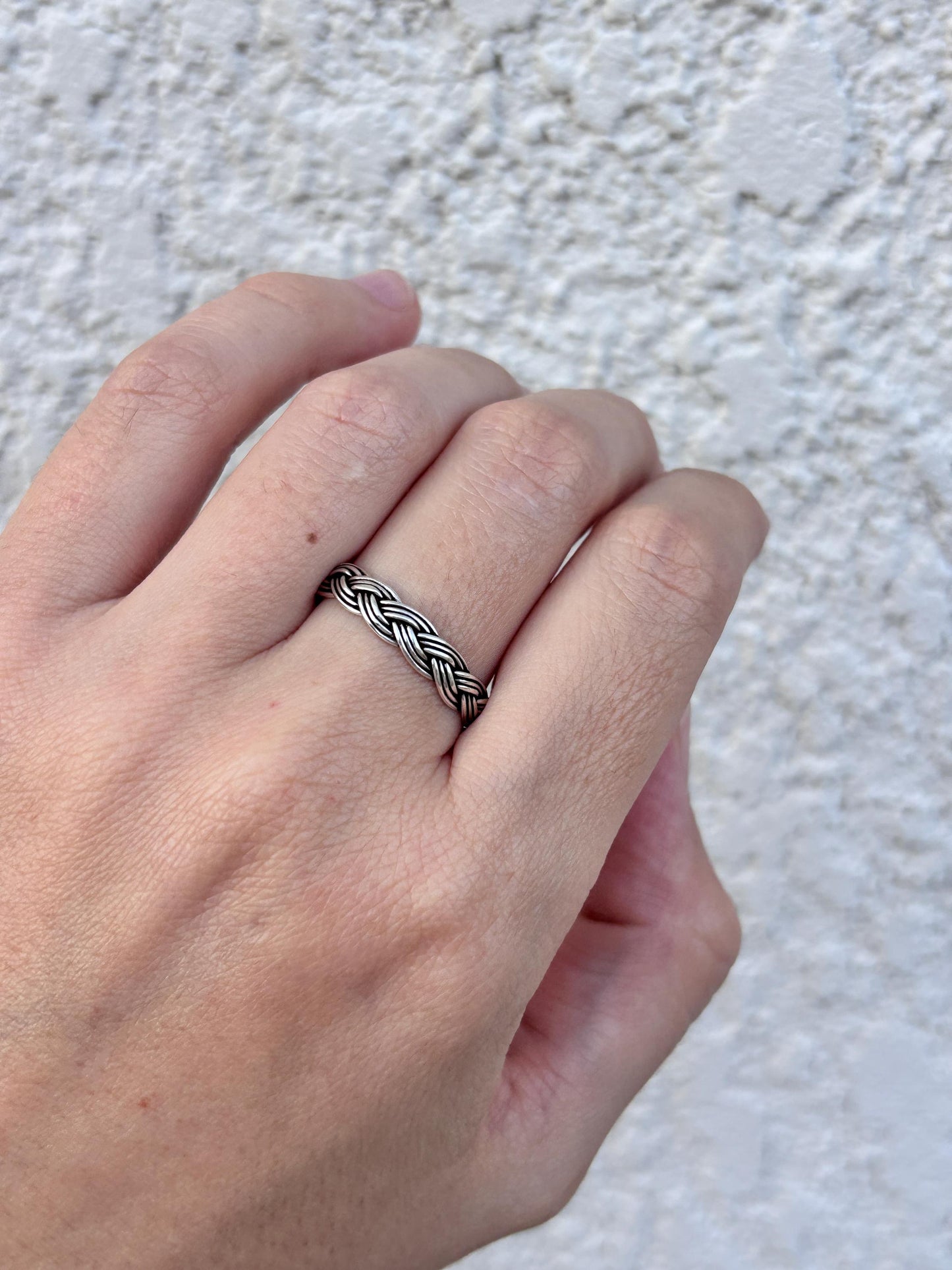Sterling Silver Celtic Knot Ring, Infinity Band Ring, Viking Knot Ring, Trinity Knot Ring, Braided Ring, Minimalist Band