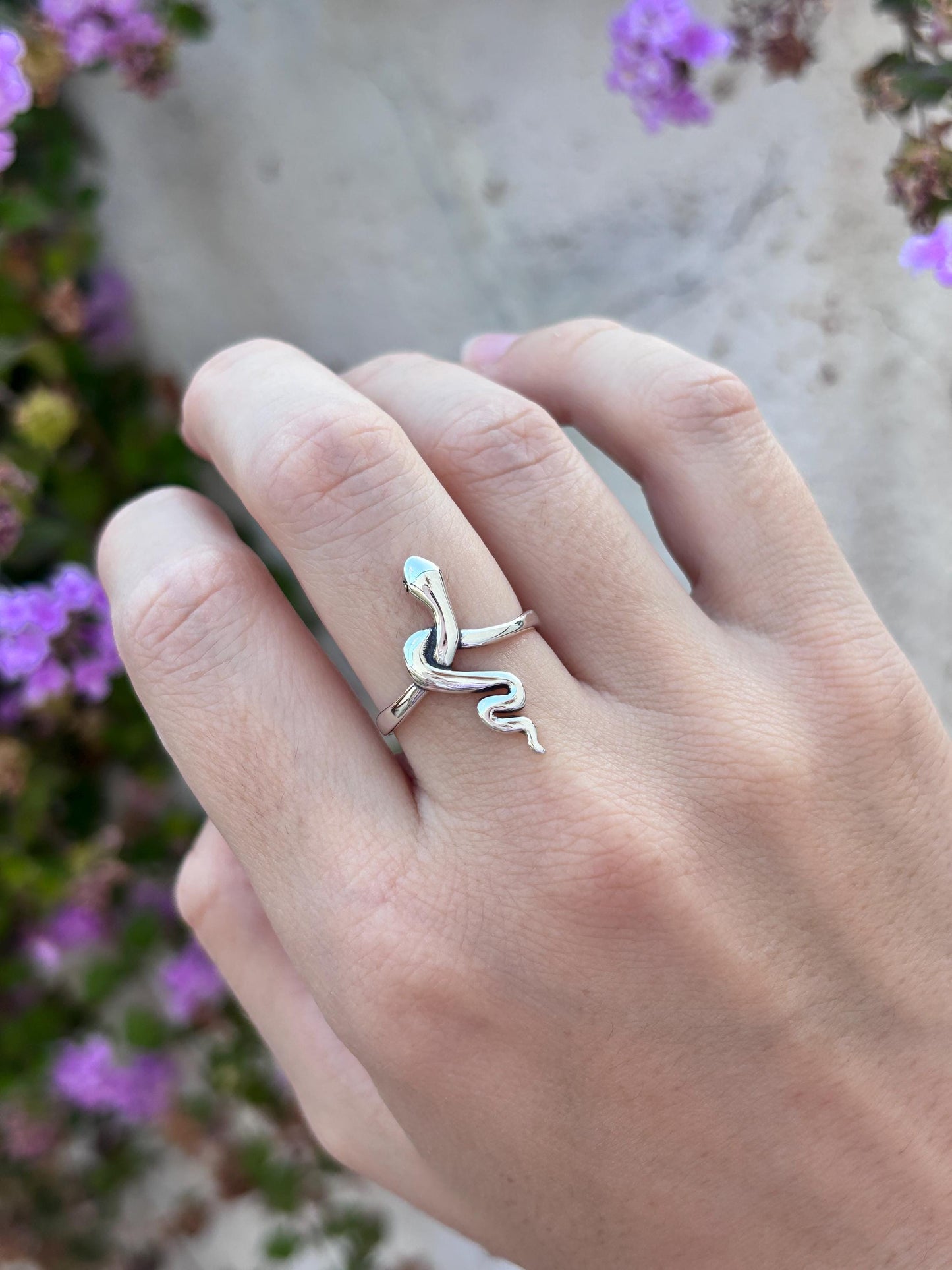 Sterling Silver Snake Ring, Serpent Ring, Snake Jewelry, Minimalist Snake Ring, Adjustable Silver Ring, Gothic Ring, Symbolic Jewelry