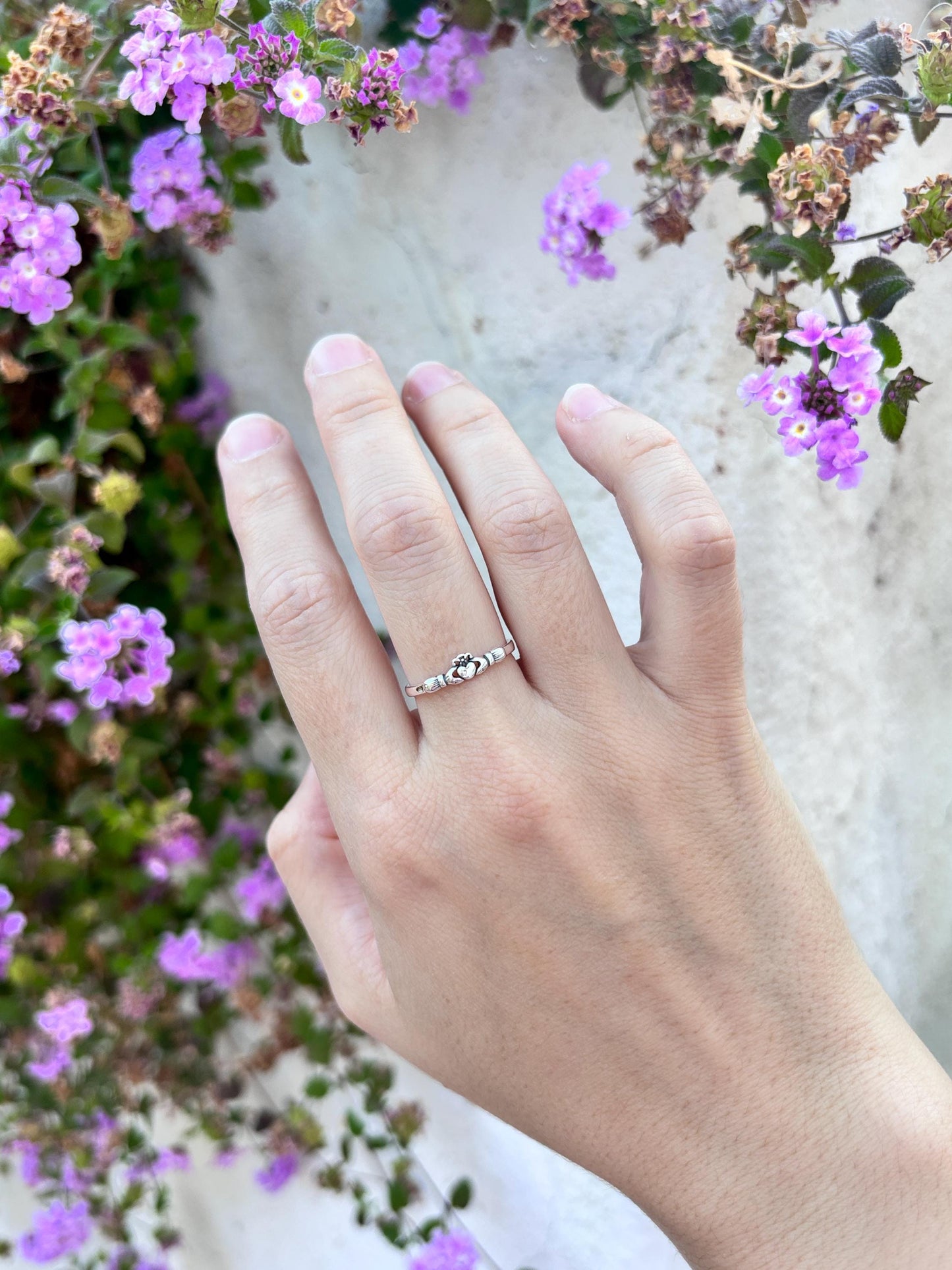 Sterling Silver Claddagh Ring, Irish Promise Ring, Celtic Love Ring, Friendship Ring, Heart Hands Crown Ring, Gift for Her