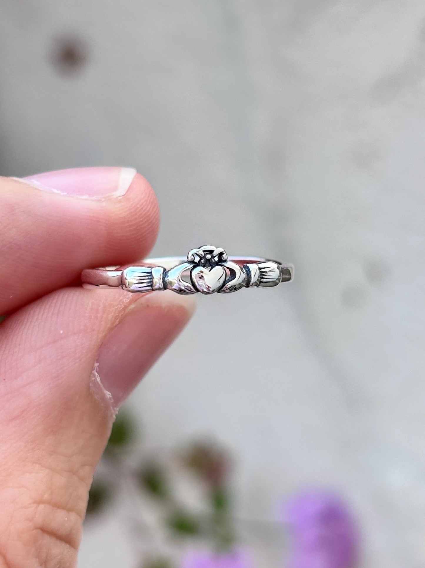 Sterling Silver Claddagh Ring, Irish Promise Ring, Celtic Love Ring, Friendship Ring, Heart Hands Crown Ring, Gift for Her