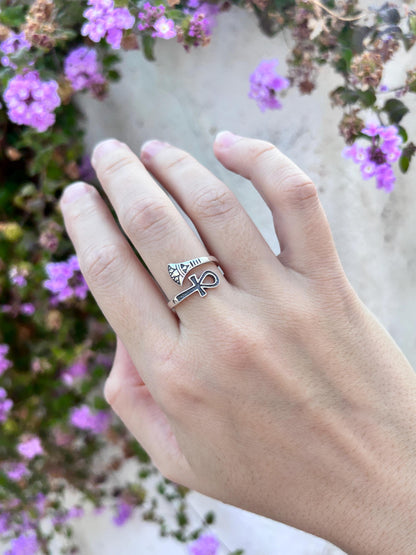 Sterling Silver Ankh Ring, Egyptian Cross Ring, Ankh Symbol Jewelry, Ancient Egypt Ring, Spiritual Protection Ring, 925 Silver Gift