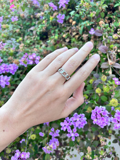 Stainless Steel Chain Link Ring, Silver Chain Ring, Minimalist Band Ring, Unisex Statement Ring, Everyday Ring, Modern Jewelry Gift