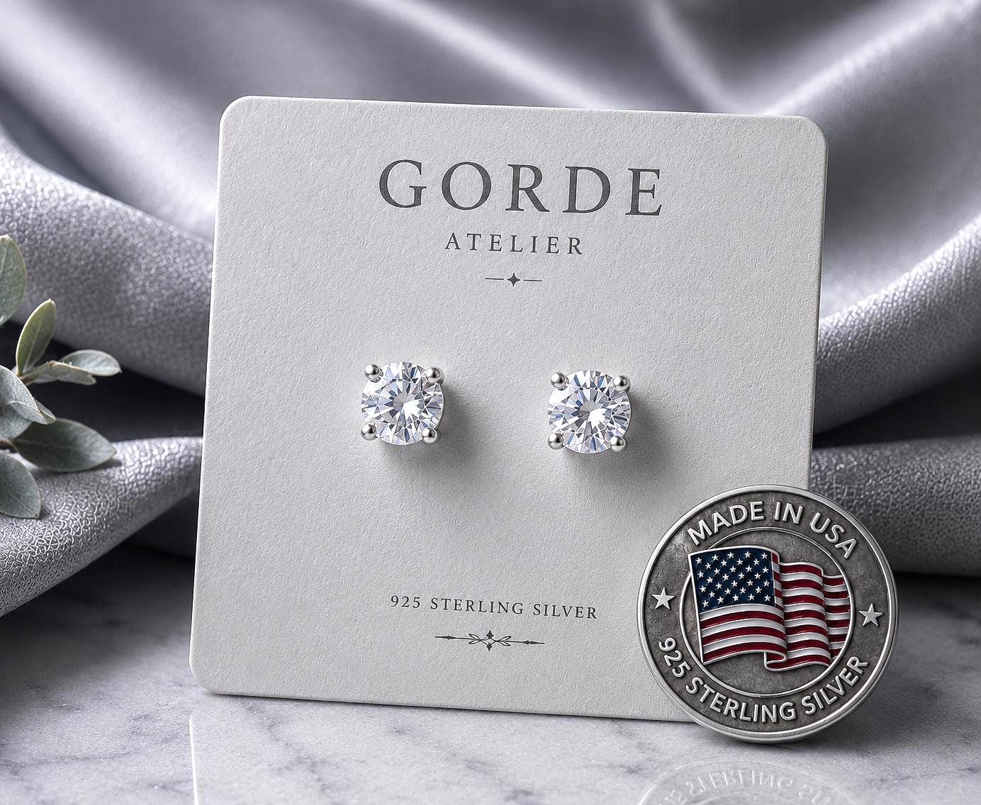 Sterling Silver Clear CZ Stud Earrings, Diamond Stud Earrings, 925 Silver Studs, Minimalist Earrings, Bridal Earrings, Everyday Jewelry