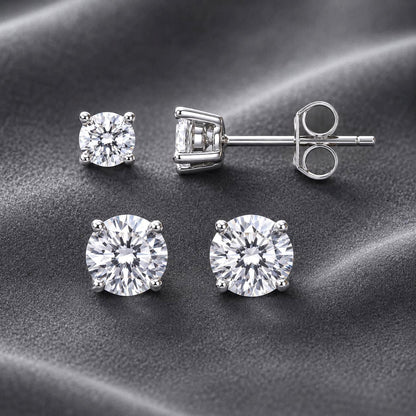 Sterling Silver Clear CZ Stud Earrings, Diamond Stud Earrings, 925 Silver Studs, Minimalist Earrings, Bridal Earrings, Everyday Jewelry