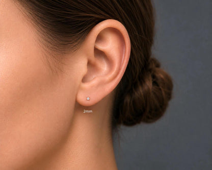 Sterling Silver Clear CZ Stud Earrings, Diamond Stud Earrings, 925 Silver Studs, Minimalist Earrings, Bridal Earrings, Everyday Jewelry