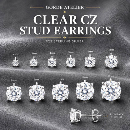 Sterling Silver Clear CZ Stud Earrings, Diamond Stud Earrings, 925 Silver Studs, Minimalist Earrings, Bridal Earrings, Everyday Jewelry