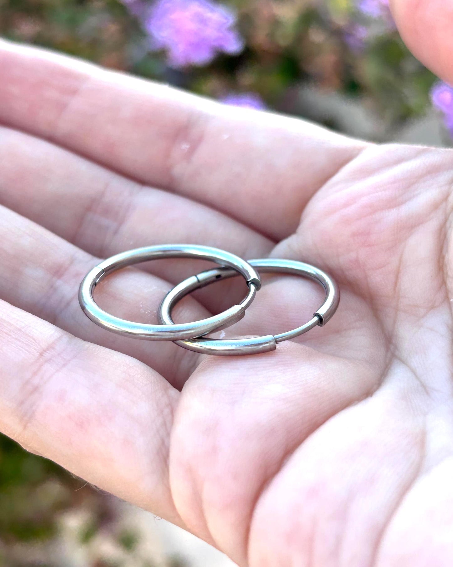 Stainless Steel Hoop Earrings, 25mm Hoop Earrings, Hypoallergenic Earrings, Lightweight Hoops, Minimalist Everyday Jewelry