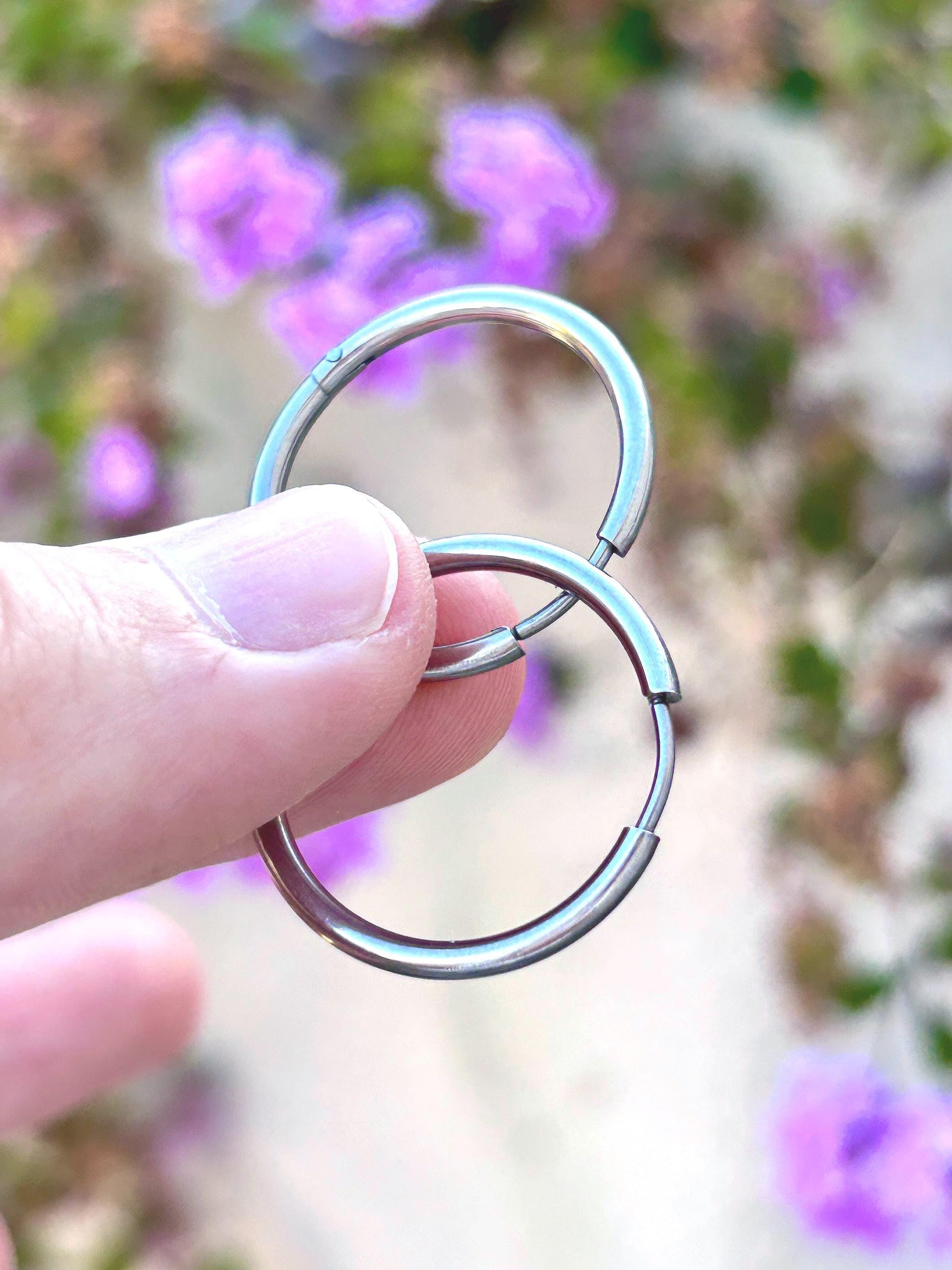 Stainless Steel Hoop Earrings, 25mm Hoop Earrings, Hypoallergenic Earrings, Lightweight Hoops, Minimalist Everyday Jewelry