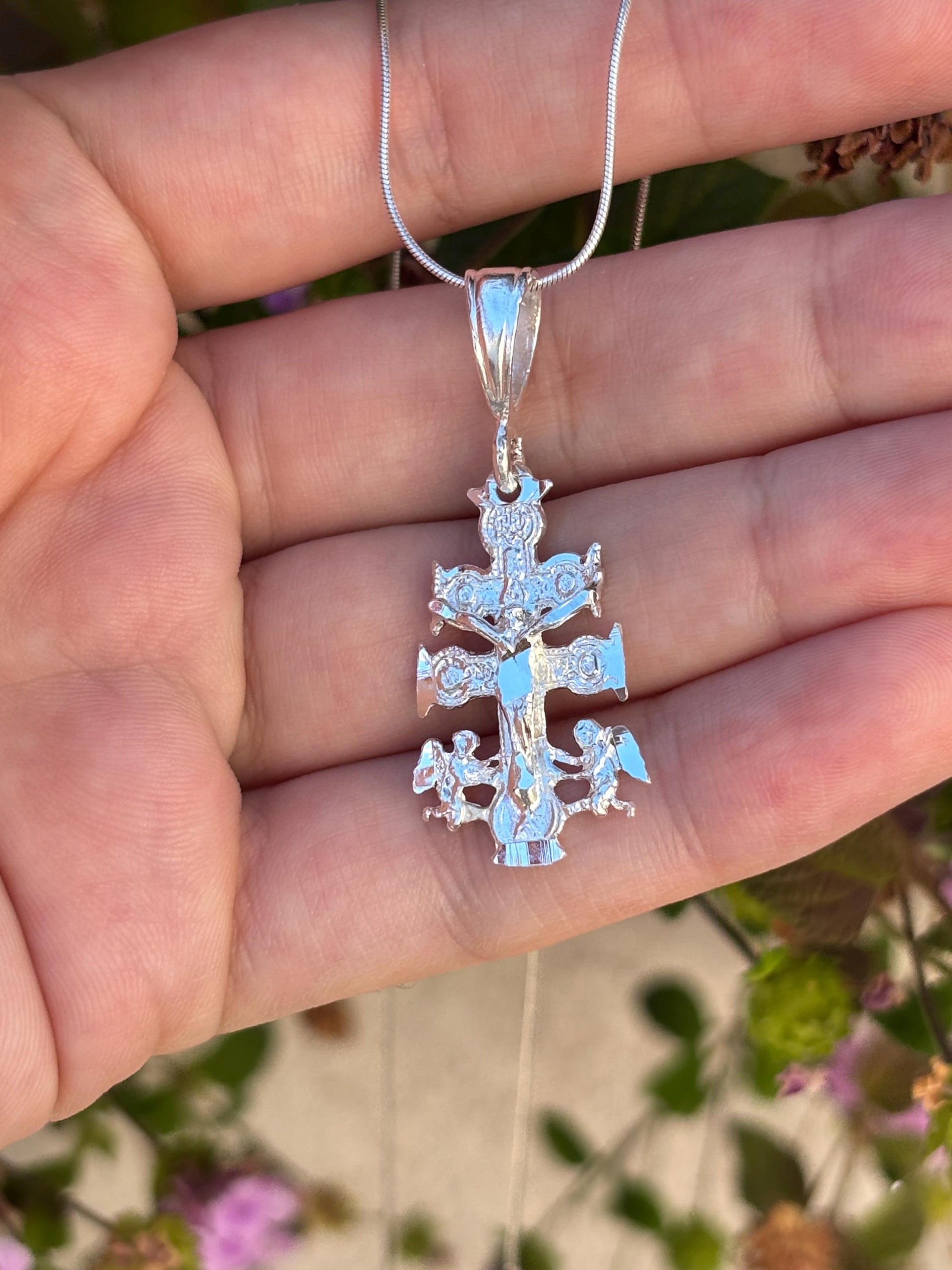 Caravaca Cross Necklace, 925 Sterling Silver Cross Pendant, Orthodox Cross Necklace, Christian Jewelry, Religious Necklace, Faith Gift For