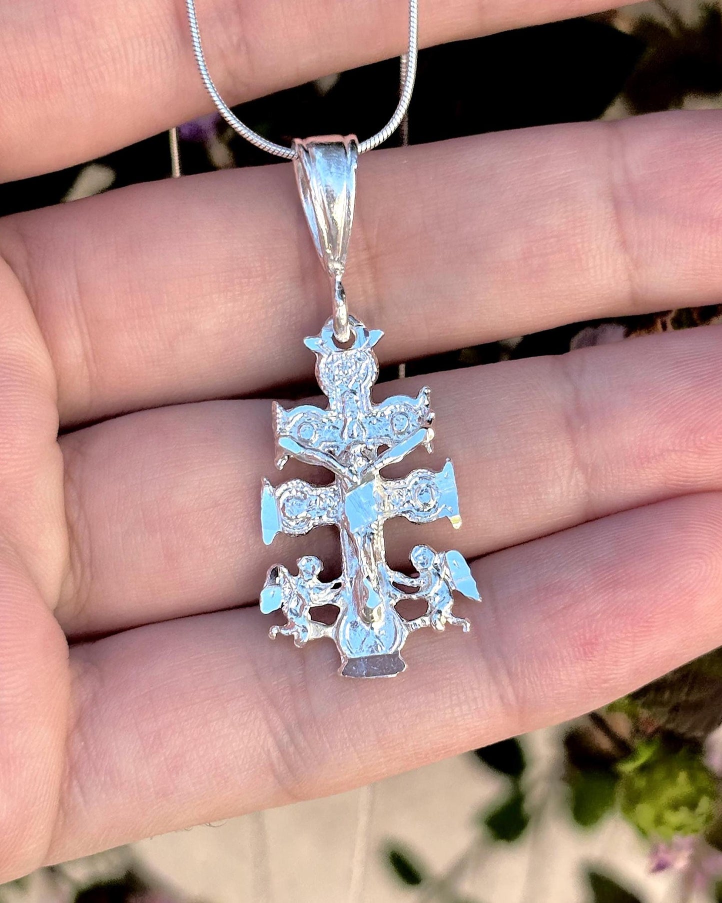 Caravaca Cross Necklace, 925 Sterling Silver Cross Pendant, Orthodox Cross Necklace, Christian Jewelry, Religious Necklace, Faith Gift For