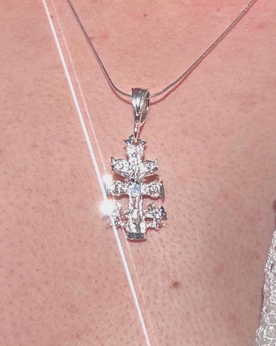 Caravaca Cross Necklace, 925 Sterling Silver Cross Pendant, Orthodox Cross Necklace, Christian Jewelry, Religious Necklace, Faith Gift For