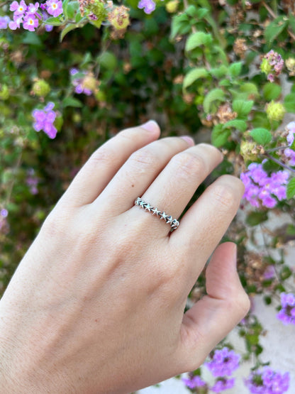 Sterling Silver Star Ring, Celestial Band Ring, 925 Silver Star Stack Ring, Minimalist Star Jewelry, Cosmic Ring, Gift for Her