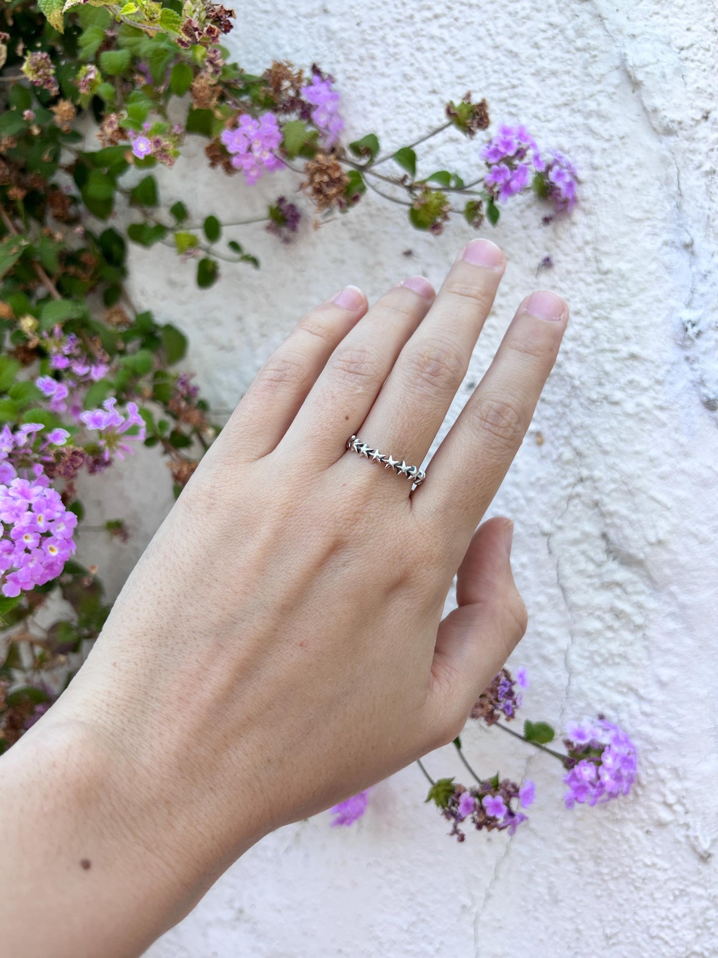 Sterling Silver Star Ring, Celestial Band Ring, 925 Silver Star Stack Ring, Minimalist Star Jewelry, Cosmic Ring, Gift for Her