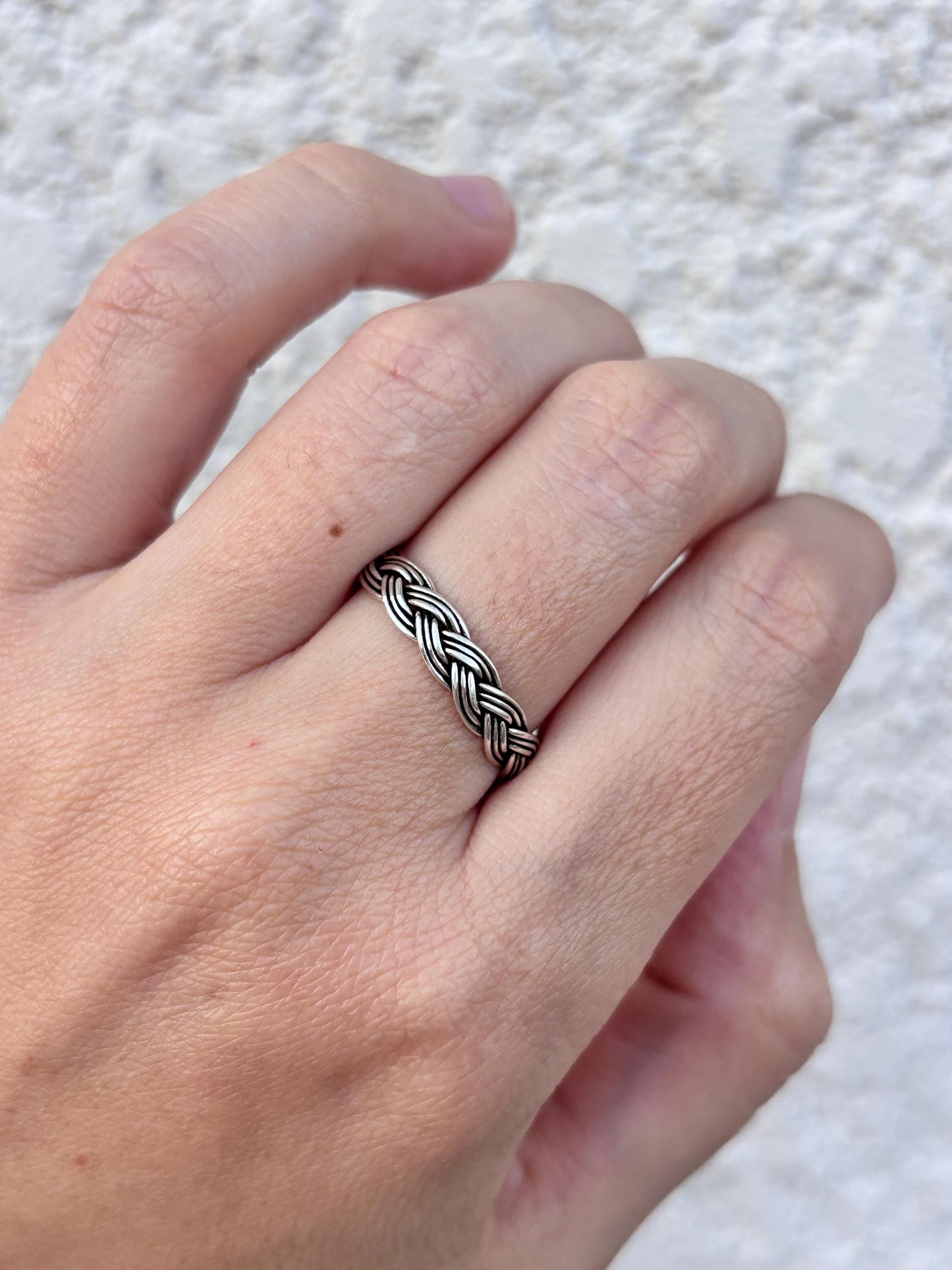Sterling Silver Celtic Knot Ring, Infinity Band Ring, Viking Knot Ring, Trinity Knot Ring, Braided Ring, Minimalist Band