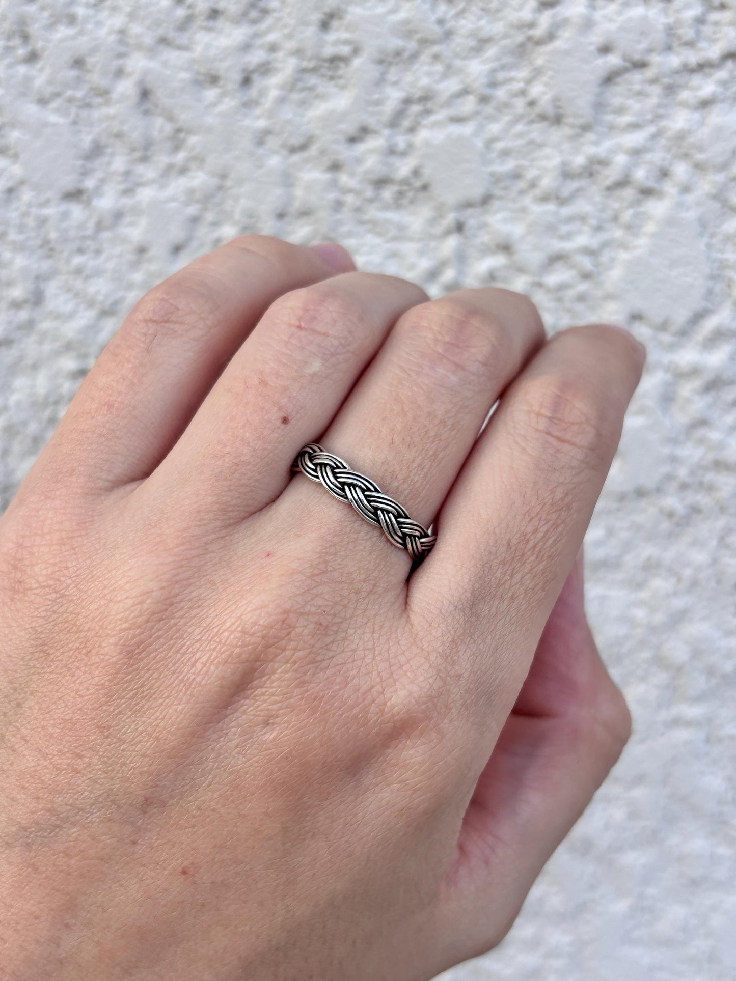 Sterling Silver Celtic Knot Ring, Infinity Band Ring, Viking Knot Ring, Trinity Knot Ring, Braided Ring, Minimalist Band