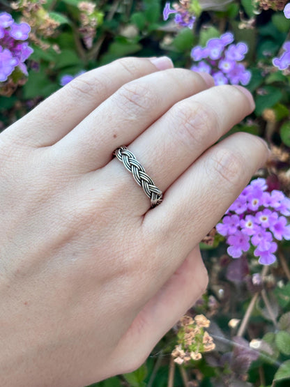Sterling Silver Celtic Knot Ring, Infinity Band Ring, Viking Knot Ring, Trinity Knot Ring, Braided Ring, Minimalist Band