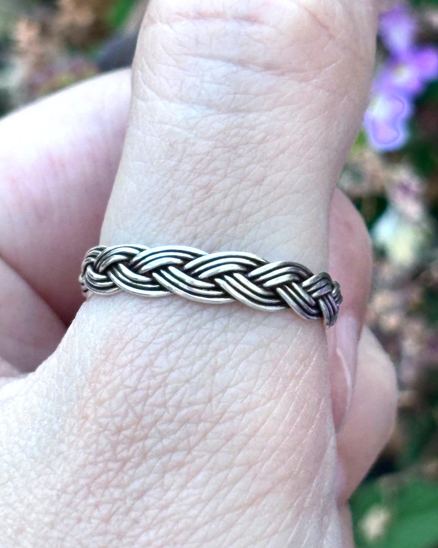 Sterling Silver Celtic Knot Ring, Infinity Band Ring, Viking Knot Ring, Trinity Knot Ring, Braided Ring, Minimalist Band