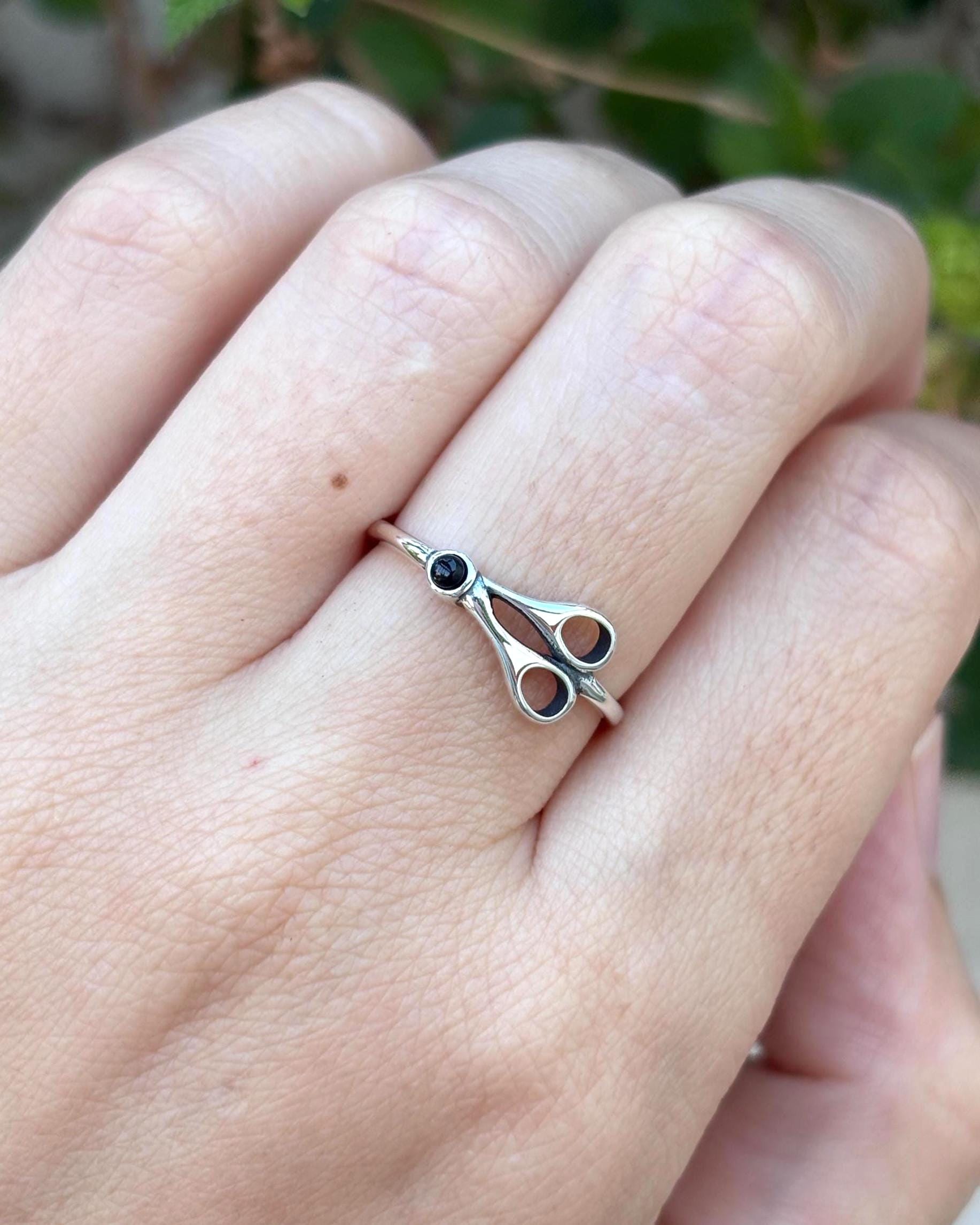 Scissors Ring Sterling Silver, Hairdresser Ring, Hairstylist Gift, Barber Jewelry, Salon Gift, Cosmetology Ring, Hair Stylist Gift