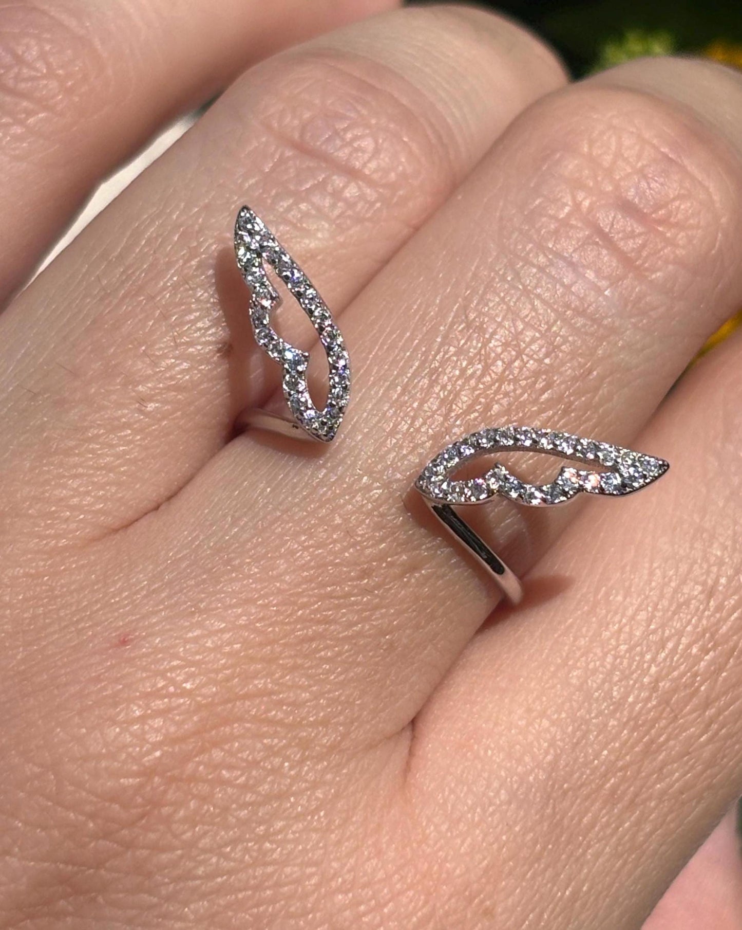 Angel Wings Ring, Sterling Silver Wing Ring, Guardian Angel Jewelry, CZ Open Ring, Feather Ring, Memorial Gift for Her, Promise Ring
