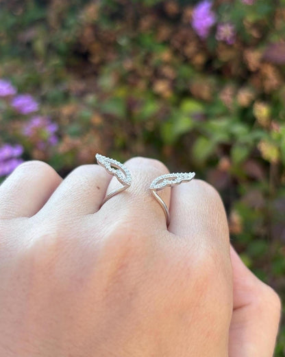 Angel Wings Ring, Sterling Silver Wing Ring, Guardian Angel Jewelry, CZ Open Ring, Feather Ring, Memorial Gift for Her, Promise Ring