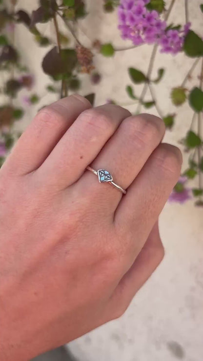 Minimalist Diamond Outline Ring, 925 Sterling Silver Ring, Tiny Diamond Shape Ring, Dainty Stacking Ring, Geometric Jewelry