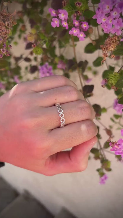 Infinity Ring 925 Sterling Silver, Minimalist Infinity Band, Handmade Promise Ring, Dainty Stackable Ring, Symbolic Love Jewelry