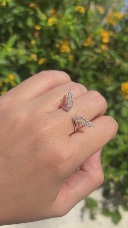 Angel Wings Ring, Sterling Silver Wing Ring, Guardian Angel Jewelry, CZ Open Ring, Feather Ring, Memorial Gift for Her, Promise Ring